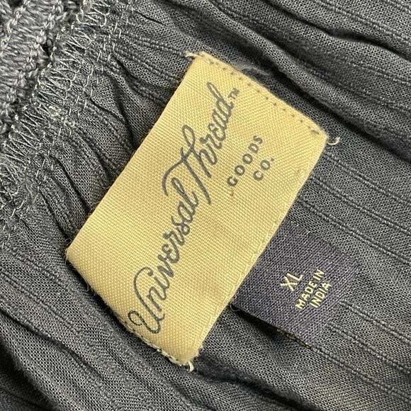 Boho Festival Tiered Prairie Crochet Sundress womens sz 2XL Navy Chambray Summer - Picture 8 of 10